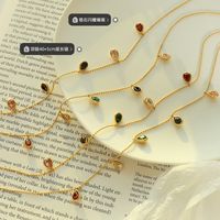 Fashion Colorful Zircon Pendant Titanium Steel Necklace Wholesale main image 3