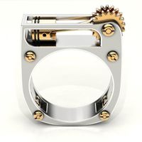 New Geometry Mechanical Two-color Unisex Ring European And American Jewelry main image 3