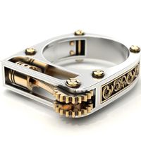 New Geometry Mechanical Two-color Unisex Ring European And American Jewelry main image 4
