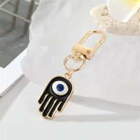 Gothic Retro Black Fatima Hand Earrings Necklace Keychain Set sku image 1