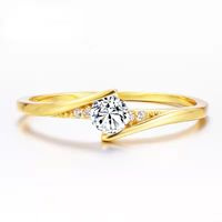 New European And American Gold-plated Inlaid Three-dimensional Zircon Fine Ring sku image 7