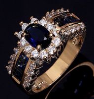 New Inlaid Blue And Red Zircon Ring Fashion Men And Women Ring Wholesale sku image 1