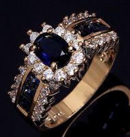 New Inlaid Blue And Red Zircon Ring Fashion Men And Women Ring Wholesale sku image 2