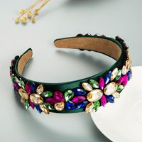 Fashion Inlaid Color Rhinestone Baroque Wide-brimmed Headband sku image 3
