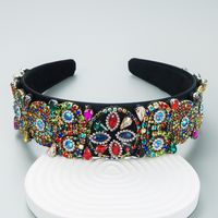 Vintage Ornate Jeweled Fabric Wide Headband main image 3