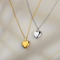 الكريستال على شكل قلب زوجين مجوهرات التيتانيوم الصلب قلادة الإناث main image 5
