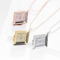 Trendy Prismatic Photo Box Pendant Copper Necklace main image 2