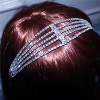 New Trend Simple Fashion Bridal Elastic Multi-layer Rhinestone Headband main image 5