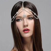 New Rhinestone Hair Chain Retro Water Drop Forehead Chain Fashion Bridal Hair Accessories main image 1