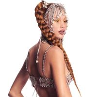Europäische Und Amerikanische Mode Glänzende Strasssteine Luxus Lange Quaste Eingelegter Perlenkopfschmuck main image 3