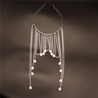Europäische Und Amerikanische Mode Glänzende Strasssteine Luxus Lange Quaste Eingelegter Perlenkopfschmuck main image 6