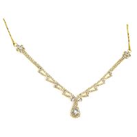 European And American Trendy Rhinestone Headdress Simple Water Drop Forehead Chain main image 3