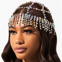 New Fringed Headwear Shiny Rhinestones Tassel Exaggerated Headwear main image 3