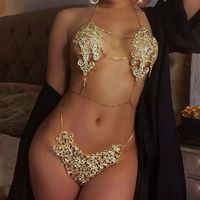 Fashion New Bikini Rhinestone Bra Thong Sexy Ladies Body Chain Set main image 1