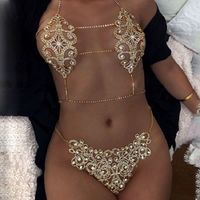 Fashion New Bikini Rhinestone Bra Thong Sexy Ladies Body Chain Set main image 3