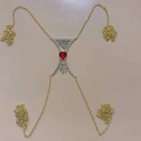 European And American Green Diamond Heart-shaped Sexy Water Drop Rhinestone Body Chain main image 6