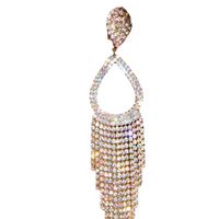 Fashion Claw Chain Series Geometric Alloy Rhinestone Long Tassel Women's Earrings main image 5