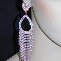 Fashion Claw Chain Series Geometric Alloy Rhinestone Long Tassel Women's Earrings main image 6