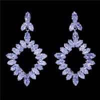 Korean Rectangular Exquisite Zircon Earrings French Retro Light Luxury Earrings main image 6