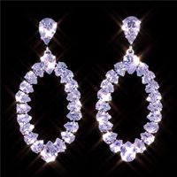 Korean Retro Round Zircon Earrings Shiny Earrings Wholesale main image 1