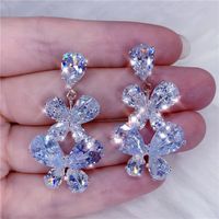 Fashion Butterfly-shaped Pendant Earrings Simple Fashion Zircon Ladies Long Earrings main image 1