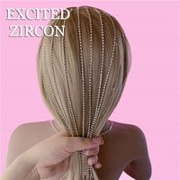 New European And American Rhinestone Headbands Long Fringed Rhinestone Hair Chain main image 4