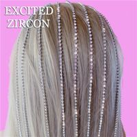 New European And American Rhinestone Headbands Long Fringed Rhinestone Hair Chain main image 5