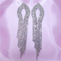 European And American Female Zircon Earrings Simple Long Tassel Pendant Earrings main image 3