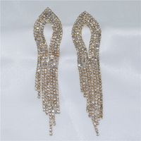 European And American Female Zircon Earrings Simple Long Tassel Pendant Earrings main image 4