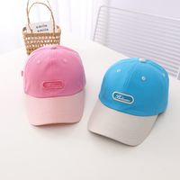 Embroidered Letters Small Standard Color-blocking Baseball Cap Children's Sunshade Hat main image 4