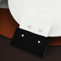 Simple Star Heart Copper Small Stud Earrings Wholesale main image 1