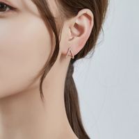 Fashion V-shaped Stud Earrings Copper Inlaid Zircon Women's Earrings Wholesale main image 3