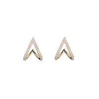 Fashion V-shaped Stud Earrings Copper Inlaid Zircon Women's Earrings Wholesale main image 6