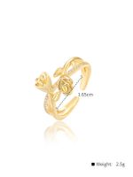 2022 Valentine's Day Copper Plated 18k Gold Rose Inlaid Zircon Ring main image 3