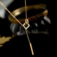 304 Stainless Steel 18K Gold Plated Simple Style Plating Geometric Necklace main image 1