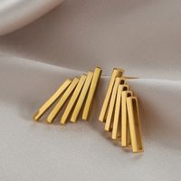 Fashion Waves Plating 304 Stainless Steel No Inlaid 18K Gold Plated Earrings Ear Studs main image 4
