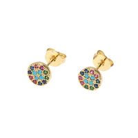 European And American New Simple Copper Inlaid Colored Zirconium Earrings Female main image 1