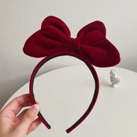 New Autumn And Winter Red Velvet Bow Headbands Retro Headbands Wholesale main image 2