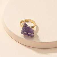 Purple Crystal Stone Ring Female Simple Open Ring Wholesale main image 3