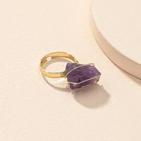 Purple Crystal Stone Ring Female Simple Open Ring Wholesale main image 4