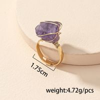 Purple Crystal Stone Ring Female Simple Open Ring Wholesale main image 5