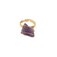 Purple Crystal Stone Ring Female Simple Open Ring Wholesale main image 6