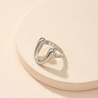 Retro Simple U-shaped Ring Male Korean Alloy Couple Ring Female main image 1