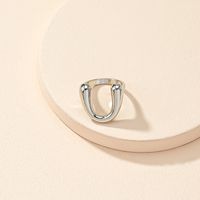 Retro Simple U-shaped Ring Male Korean Alloy Couple Ring Female main image 3