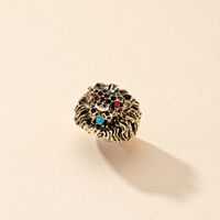 European And American Retro Lion Ring Male Diamond Ring Wholesale main image 3