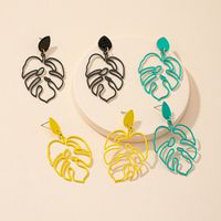 European And American New Hollow Leaf Earrings Female Retro Alloy Earrings main image 3