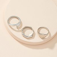 Simple Geometric Open Ring Set Female Niche Couple Ring Wholesale main image 2