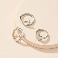 Simple Geometric Open Ring Set Female Niche Couple Ring Wholesale main image 4