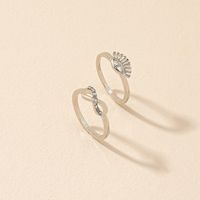 Simple Eye Ring Set Female Diamond Bow Couple Pair Ring Wholesale main image 4