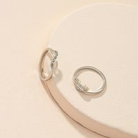 Simple Eye Ring Set Female Diamond Bow Couple Pair Ring Wholesale main image 5